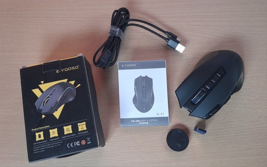 Миша нова безпровідна ігрова з акумулятором RGB радіо 2.4 gHz E-YOOSO