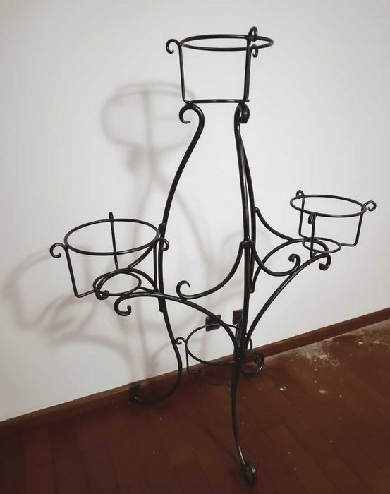 Suporte para Plantas de Interior e Exterior Ferro forjado de 3 Níveis