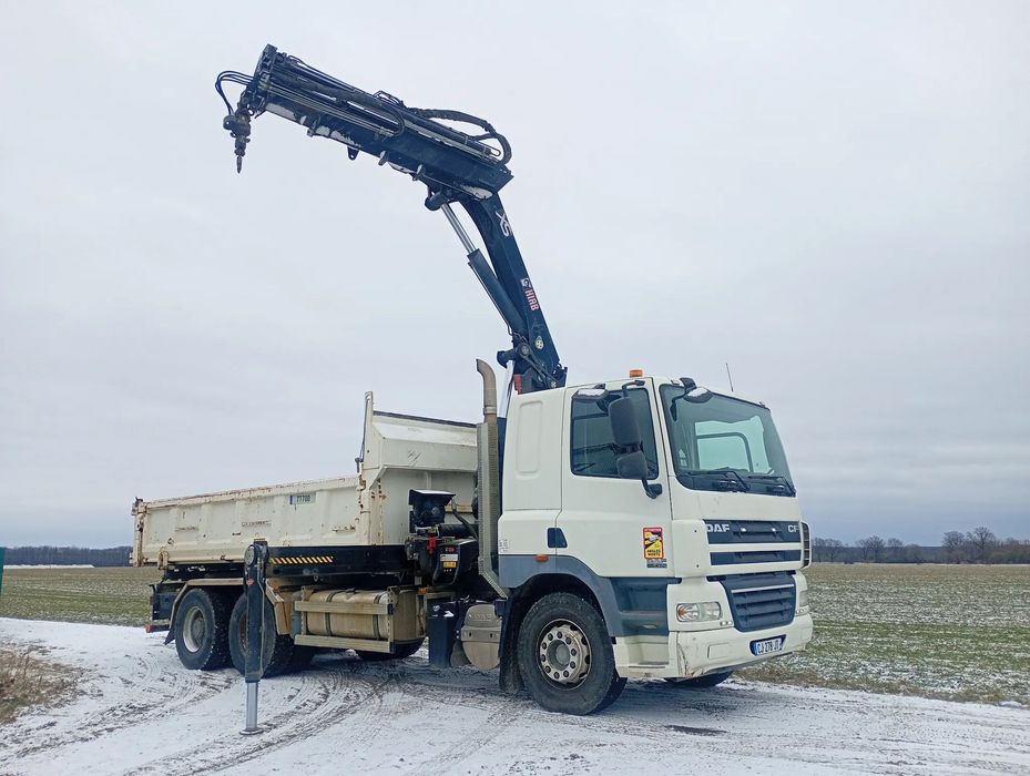 DAF CF85.410  Wywrotka 6x4 hydroburta dźwig HDS Hiab 244 EP-3 HIDUO netto 180000,00