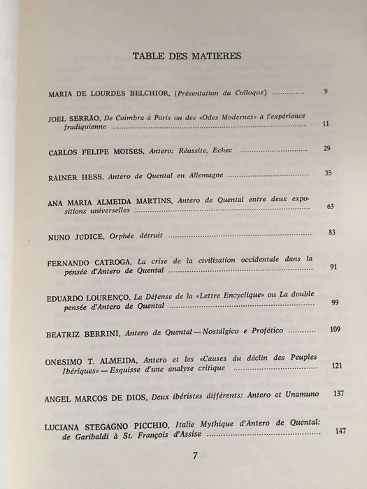 Antero de Quental / Camiliana/ Memórias de um Doido