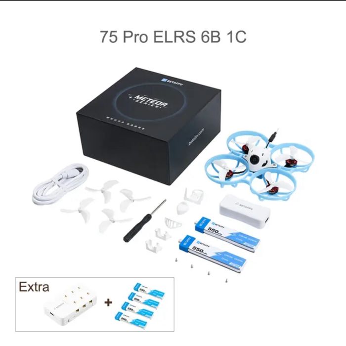 Meteor75 pro [Новий] 2025 5in1 Matrix (6 бат+зарядка) ELRS Betafpv 65