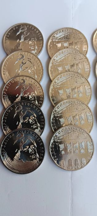 Moedas dos 50 anos da Constituição Portuguesa