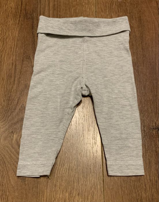 Cienkie spodnie niemowlęce H&M r. 68 getry legginsy półśpiochy szare