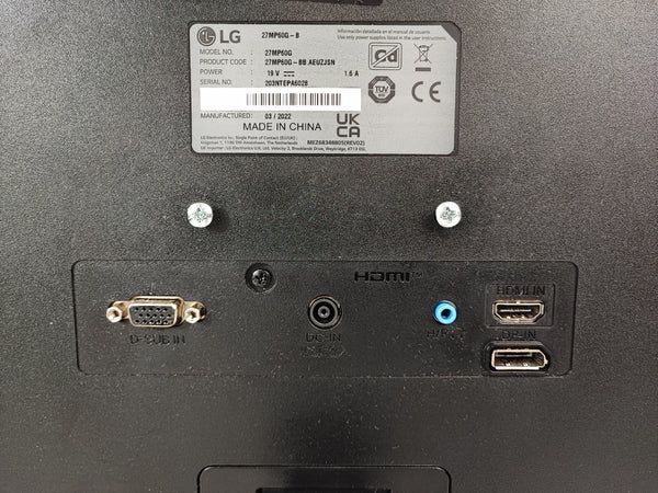 Monitor LG 27MP60G IPS FHD 1920x1080 75Hz FreeSync 1ms