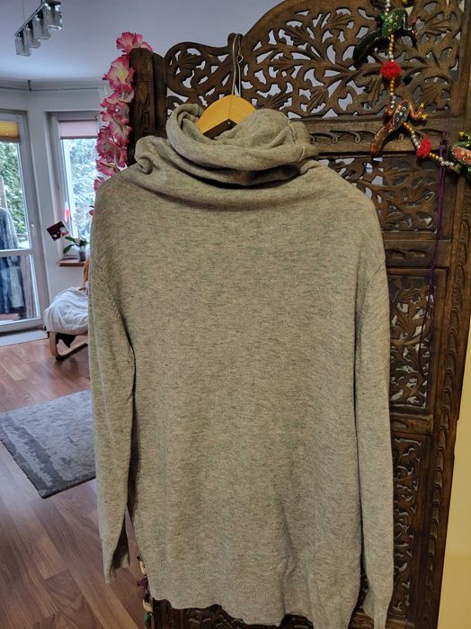 Sweter golf wełna merino i kaszmir 46 48