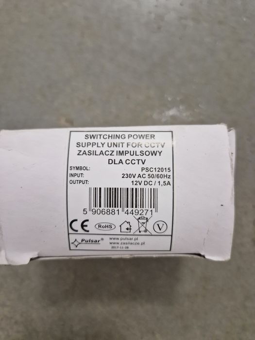 Zasilacz impulsowy PSC 12015,  12V 1.5A Pulsar -3 szt