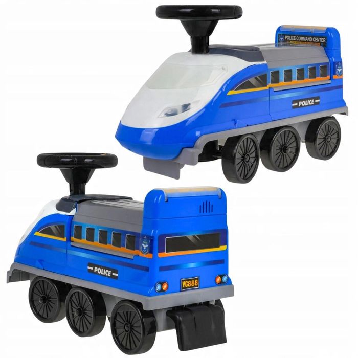 Jeździk z parkingiem 2w1 Policja niebieska pudełko,595x350 mm