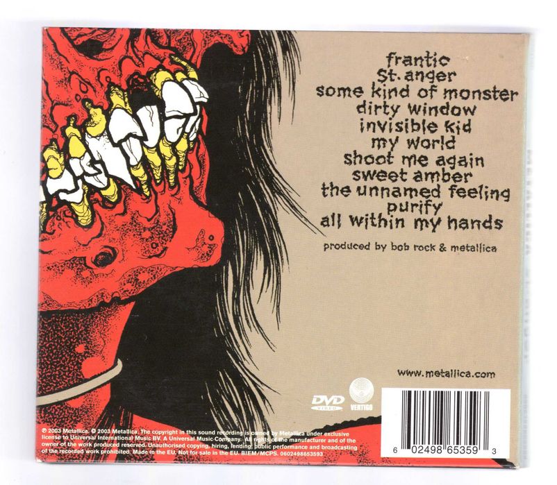 Metallica - St. Anger (CD+DVD) Digipak Heavy Metal Thrash Nu Metal Hard Rock Digipak