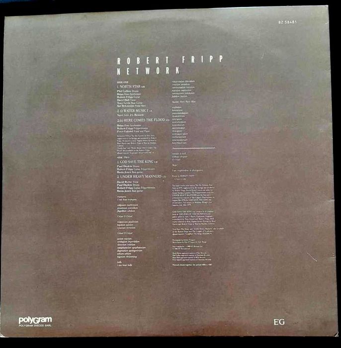LP Robert Fripp – Network (1985) em estado IMPECÁVEL