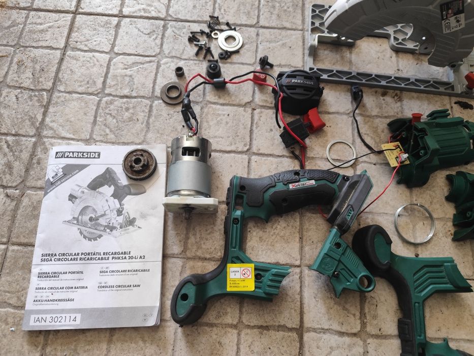 Serra a bateria 20v Parkside venda de peças
