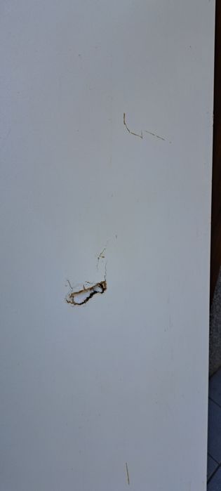 Drzwi lewe białe pełne klamka zawiasy 84,5x199cm