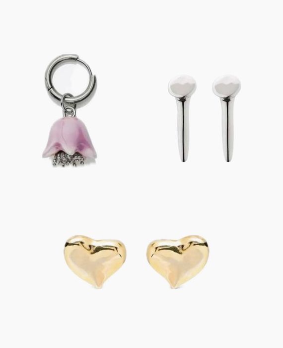 Срібні сережки цвяхи uno de 50 золоті сердечка tsvite teren квітка