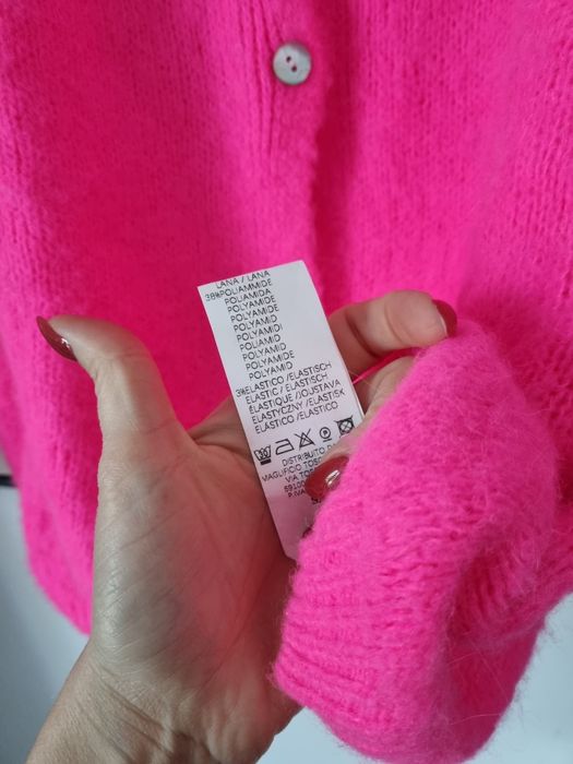 Różowy kardigan baby alpaka Marta Italy