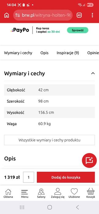 Witryna Holten Black Red White