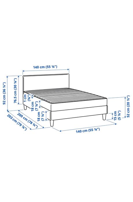 SÄBÖVIK Divan bed, firm/Vissle grey, 140x200 cm,+ colchão e capa