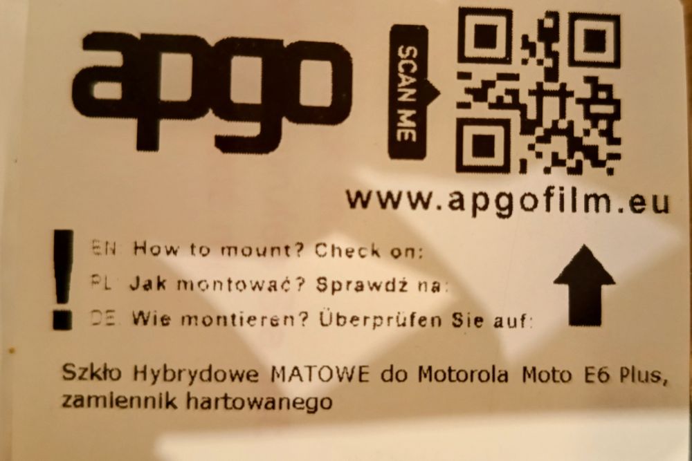 Szkło hybrydowe matowe Motorola Moto E6 plus APGO zamiennik hartowaneg