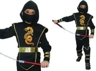 Strój Ninja wojownik rozmiar M 120-130cm. Madej
