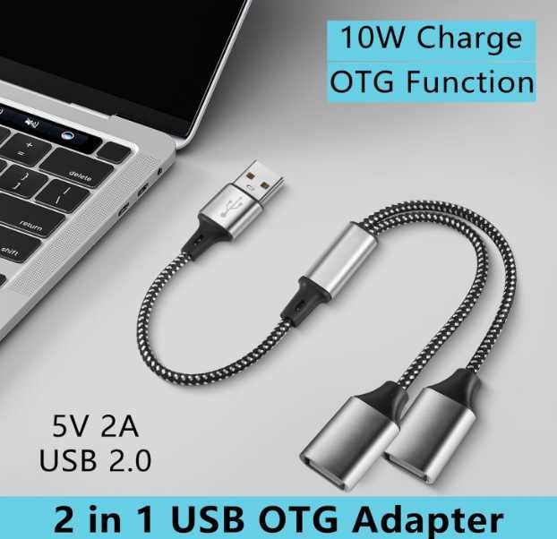 Rozdzielacz USB kabel Y wtyczka USB A Flash Drive/Laptop/LED 0,3m