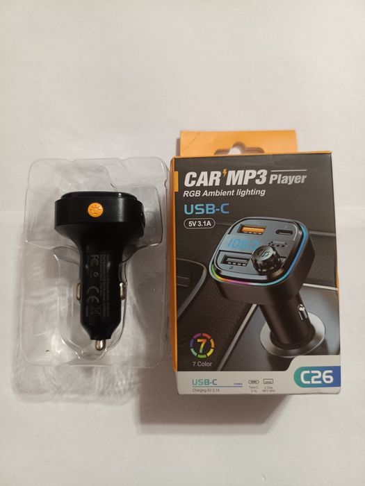 FM-трансмітер C26 Bluetooth USB-C MP3 RGB