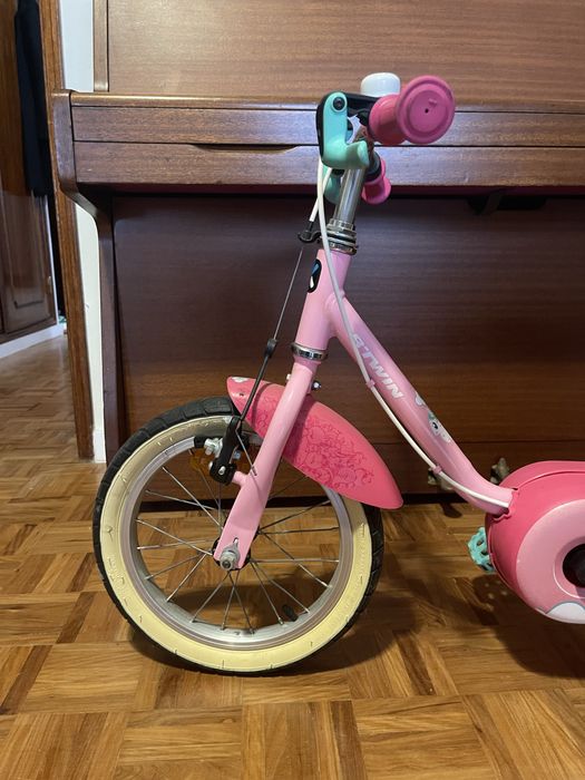 Bicicleta Criança B’TWIN 14” Rosa Unicórnio – Usada