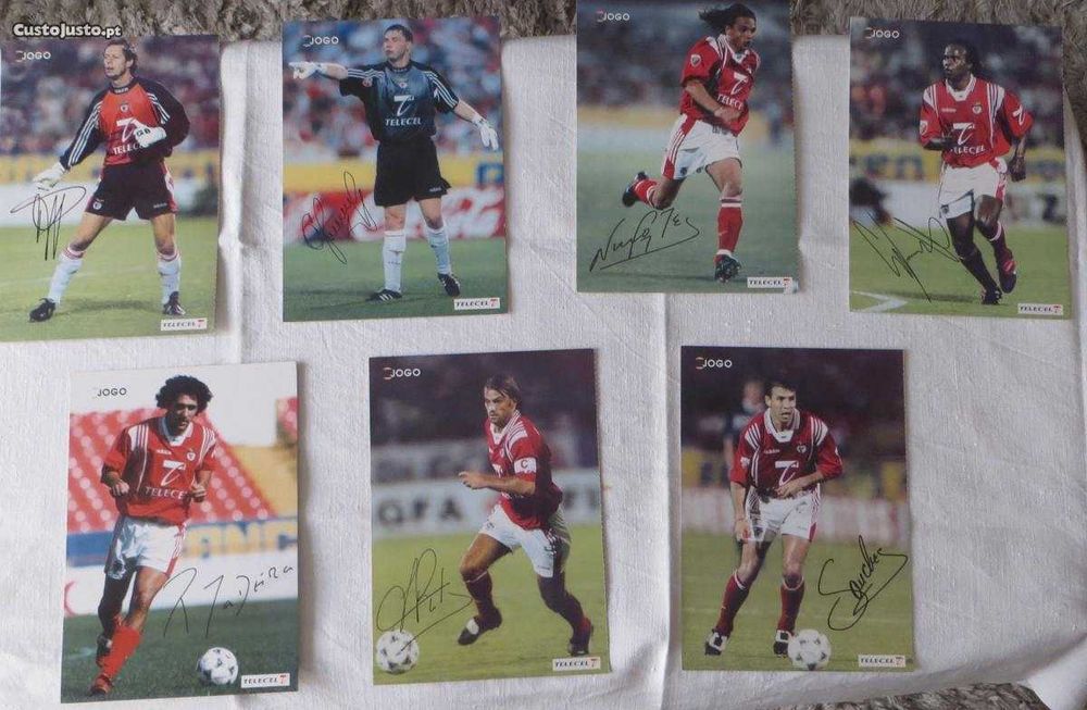Coleção Plantel Benfica 1997/1998, autografada c/ poster e todos dados