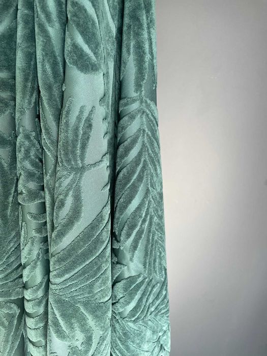 2x zasłony liście wzór roślinny Designerskie 133x 260 Przelotki UNIKAT