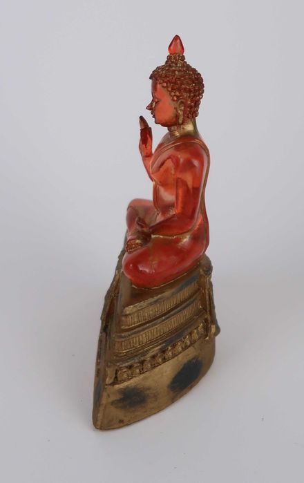 Buda Tibetano em Resina Ambar Transparente