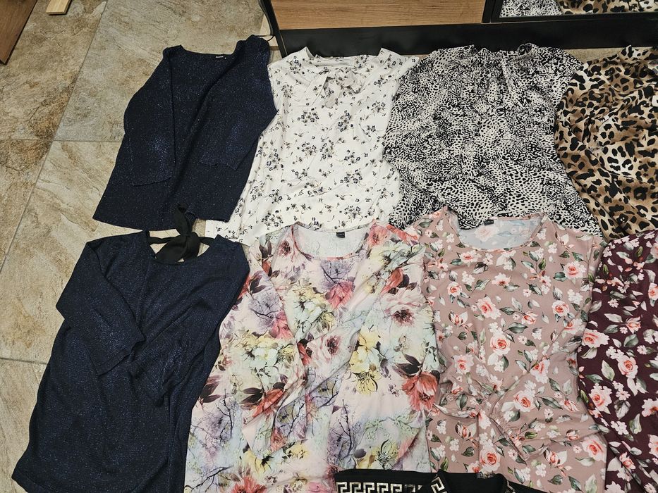 Zestaw ubrań damskich M koszule swetry bluzy 16 sztuk