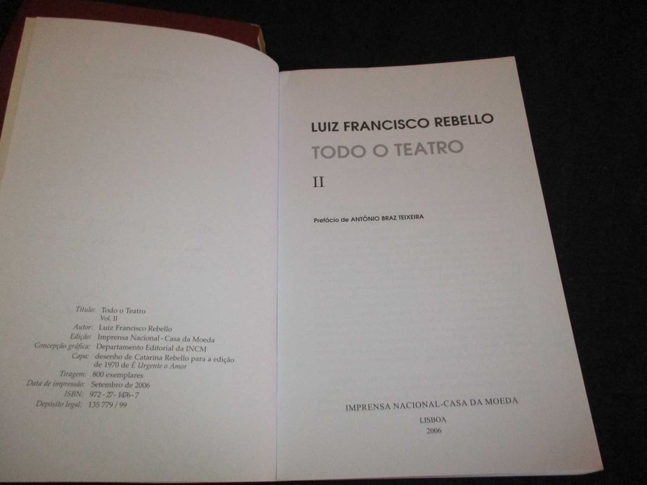 Livros Todo o Teatro I e II Luiz Francisco Rebello