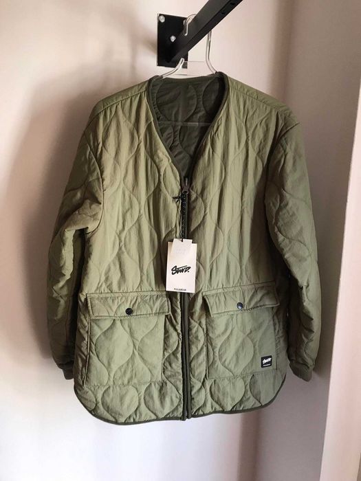 Blusao militar acolchoado casaco penas reversivel homem pull&bear