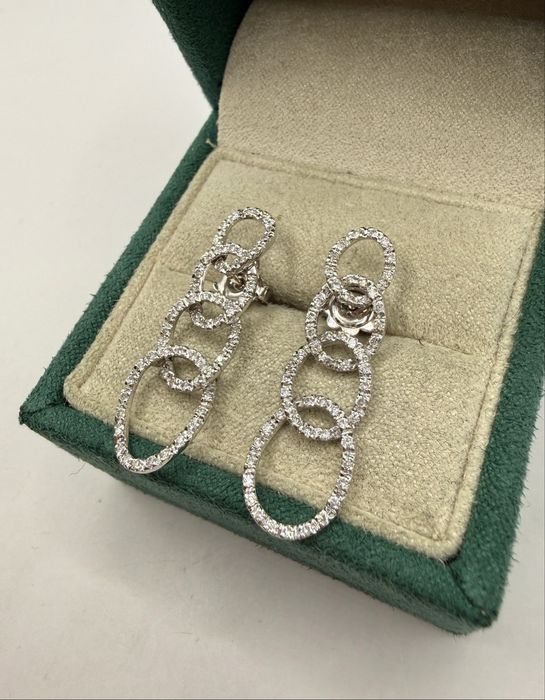Złote kolczyki 750 z diamentami 0,80ct VS1-Si1/H-K