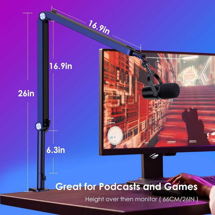 Ramię uchwyt stojak mikrofonu 1/4", 3/8", 5/8" adapter YOUSHARES