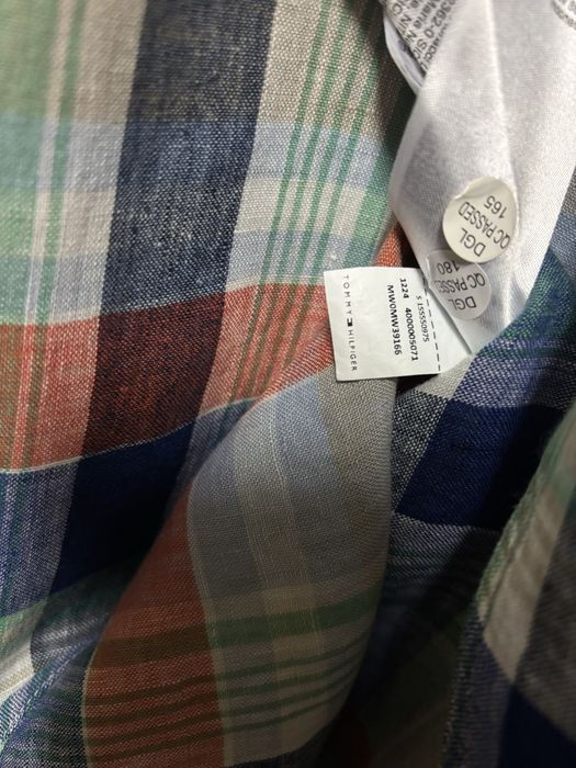 Koszula Lniana Tommy Hilfiger Summer Madras 100% Len L Nowa