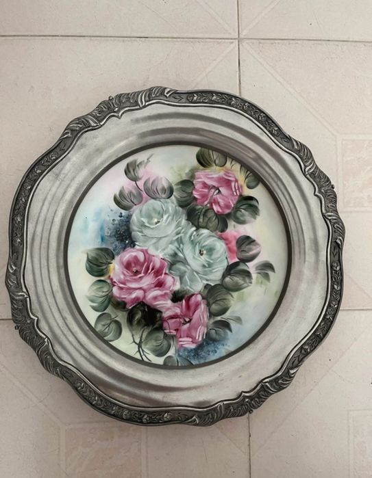 Prato decorativo em estanho