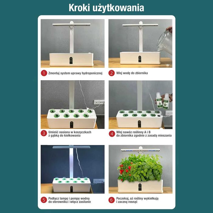 Ogród hydroponiczny 9 doniczek LED 15W