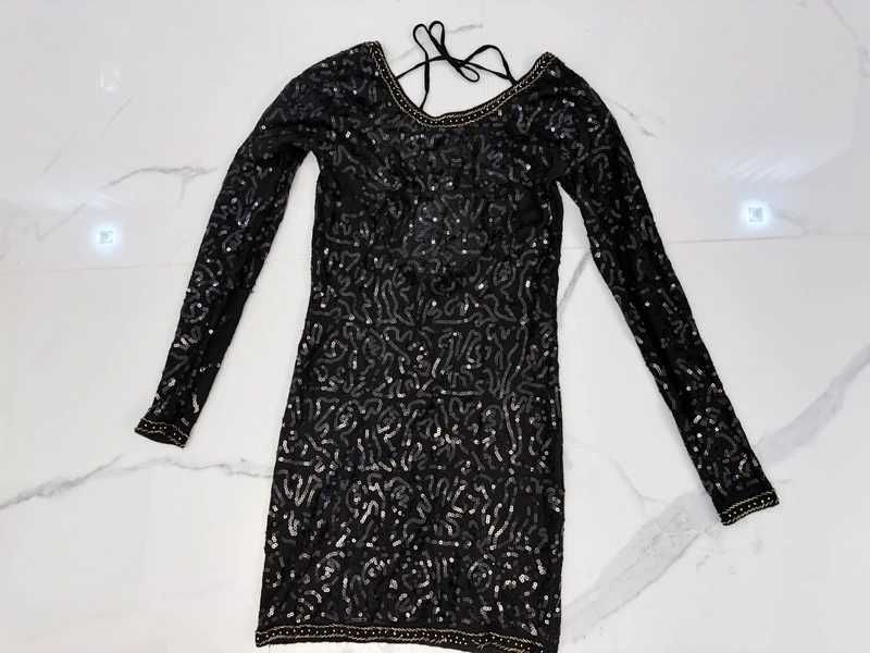 Sukienka z cekinami zjawiskowa Mango M odkryte plecy