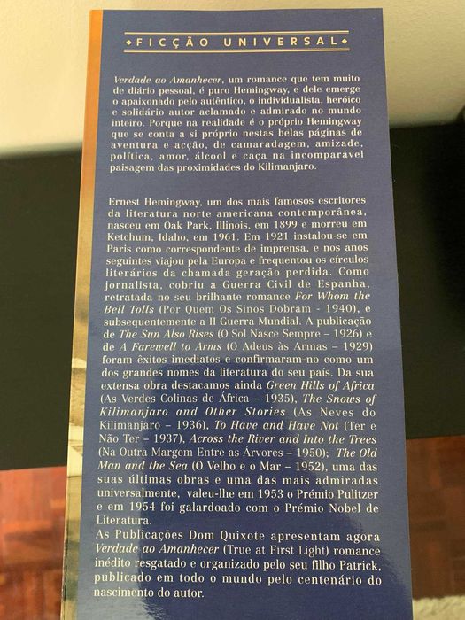 [AS NEW - NEW PRICE] 'True at First Light' by Ernest Hemingway64297966511489122