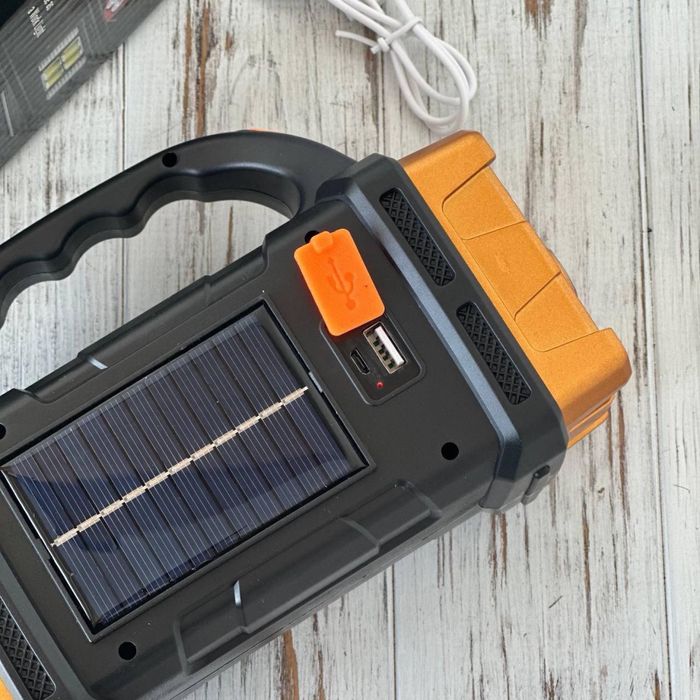 Ручний світлодіодний ліхтар-повербанк на сонячній батареї HB-2678  38W