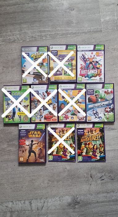 Gry kinect xbox 360 PL Just dance , sport , rabbits , Rush