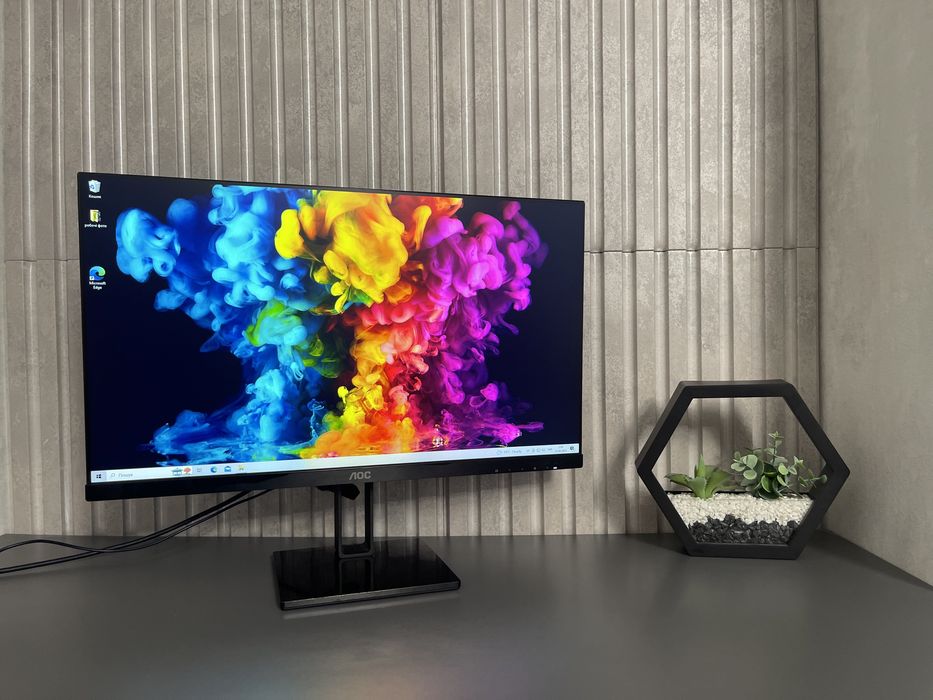 IPS безрамковий монітор AOC 24 дюйми  HDMI full hd
