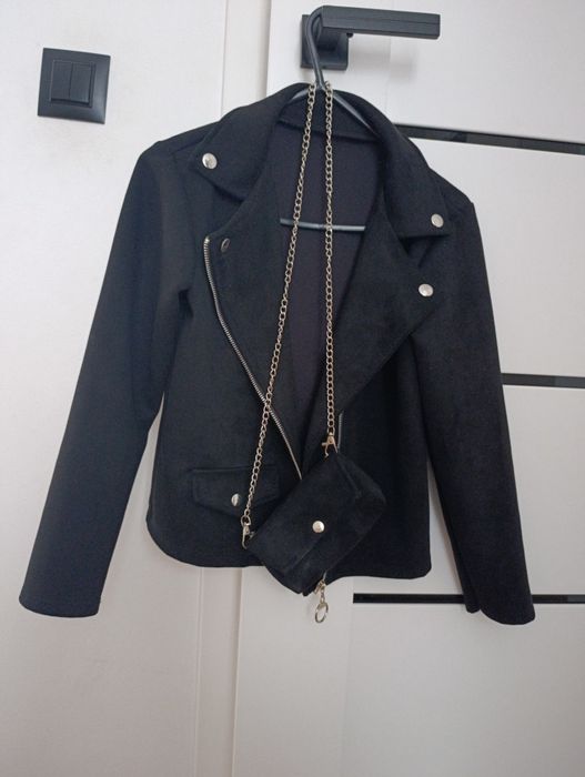 Kurtka ramoneska eko zamsz 146-152