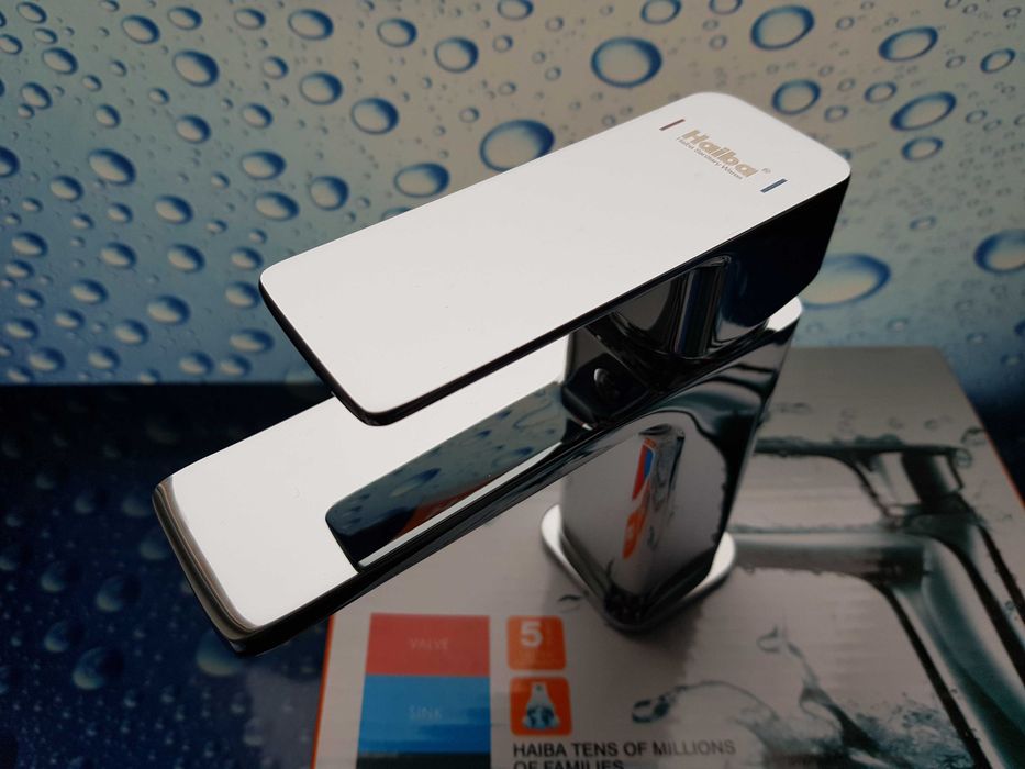 Смеситель змiшувач для умывальника Haiba Kubus 001 Латунь 100%