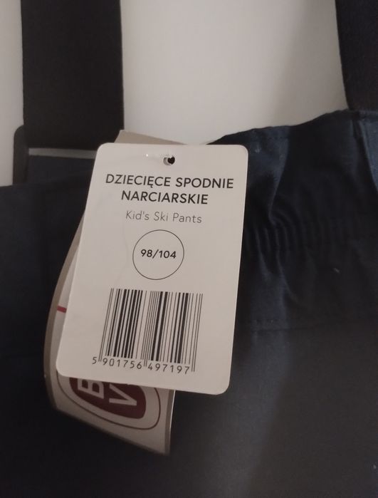 Spodnie zimowe narciarskie chłopięce kombinezon  nowy cleve 98/104