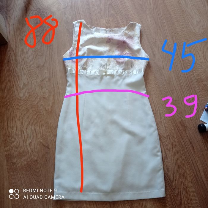 Sukienka elegancka, na komunie, wesele,chrzest,kremowa 40