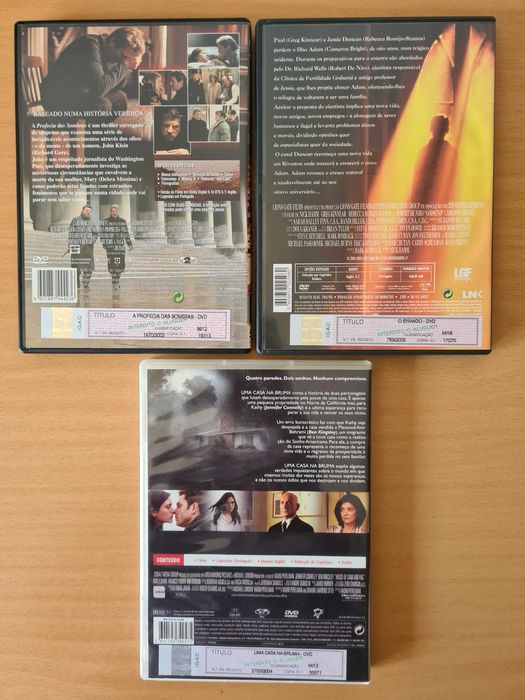 3 filmes em DVD de suspense e mistério