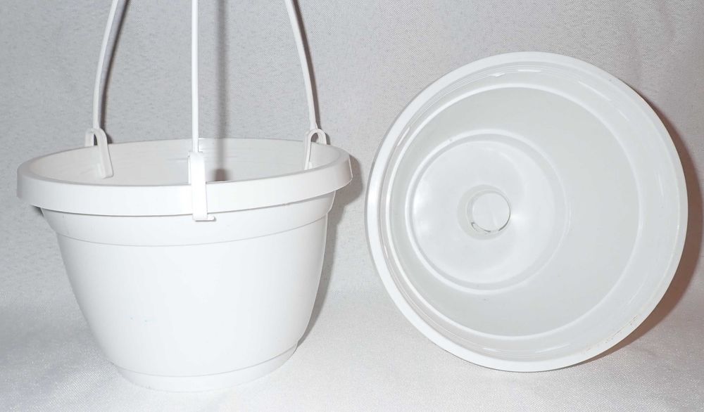 Doniczki wiszące śr.18cm CEGLASE AMPLE ZWISY 18 cm BIAŁE na truskawki