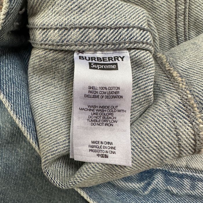 Supreme Burberry Denim Trucker Jacket M/L