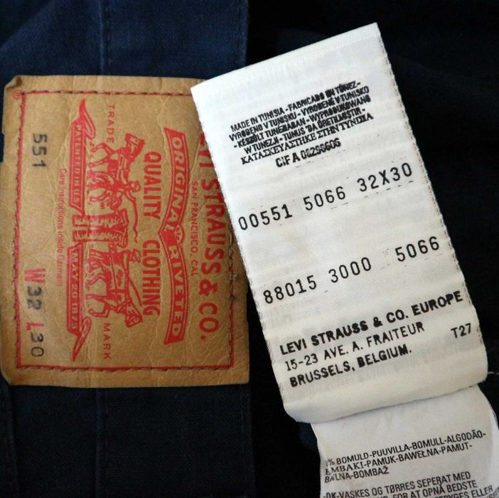 Levis 551 spodnie jeansy W32 L30 pas 2 x 39 cm