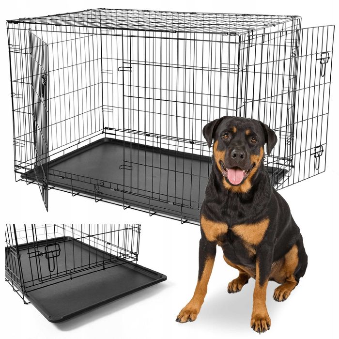 Металлическая БОЛЬШАЯ клетка для животных 122x76x81 переноска, клітка