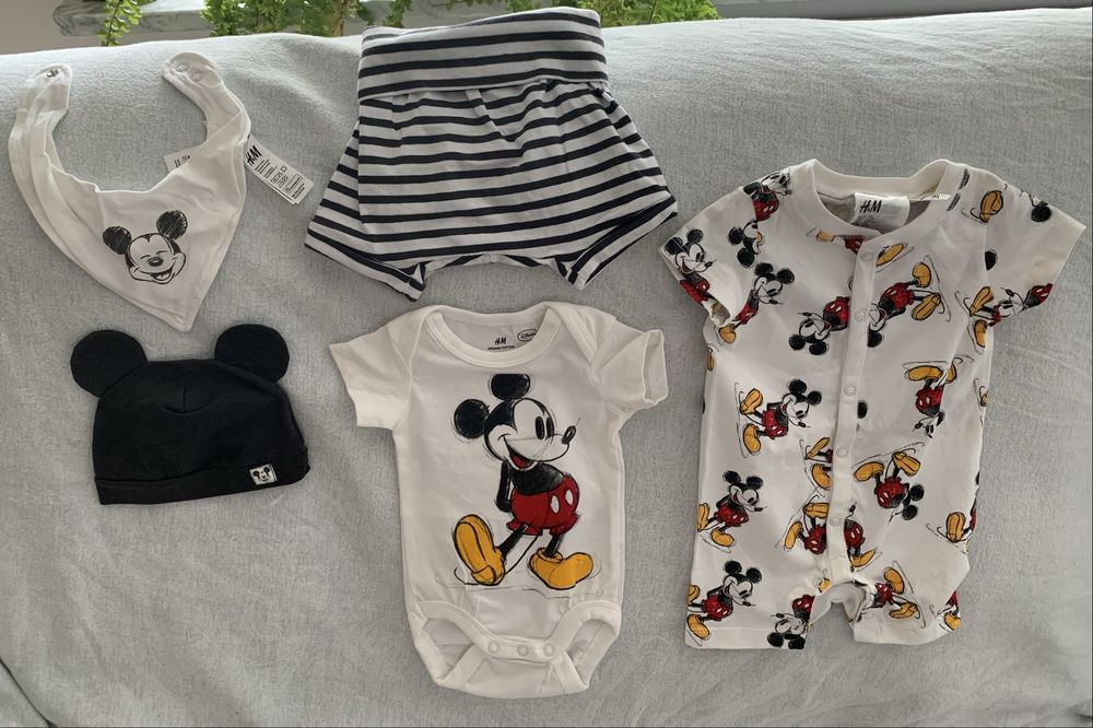Nowy dzieciecy set lato myszka micky body, pajac, śpioszki, komplet